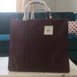 Fossil Carmen Tote in Claret Red 100% leather